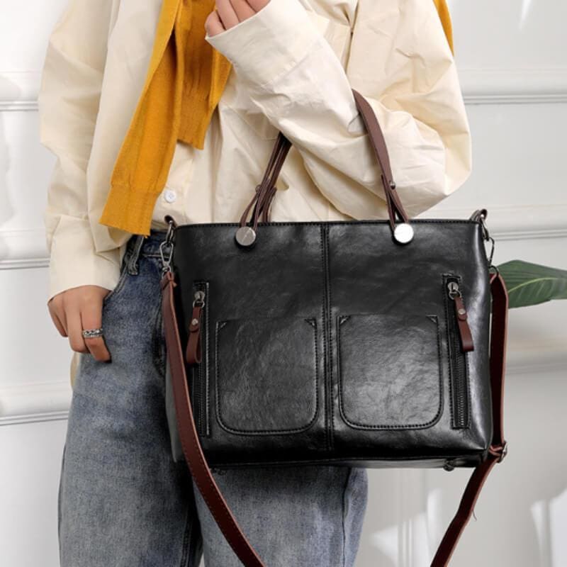Bolsa Feminina de Couro Vintage - Image 2