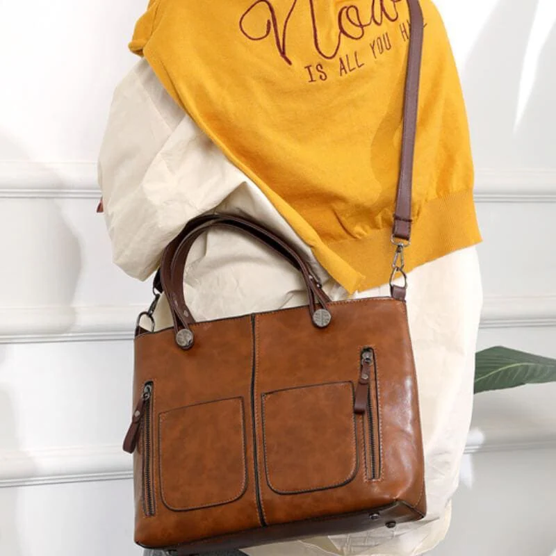 Bolsa Feminina de Couro Vintage - Image 3