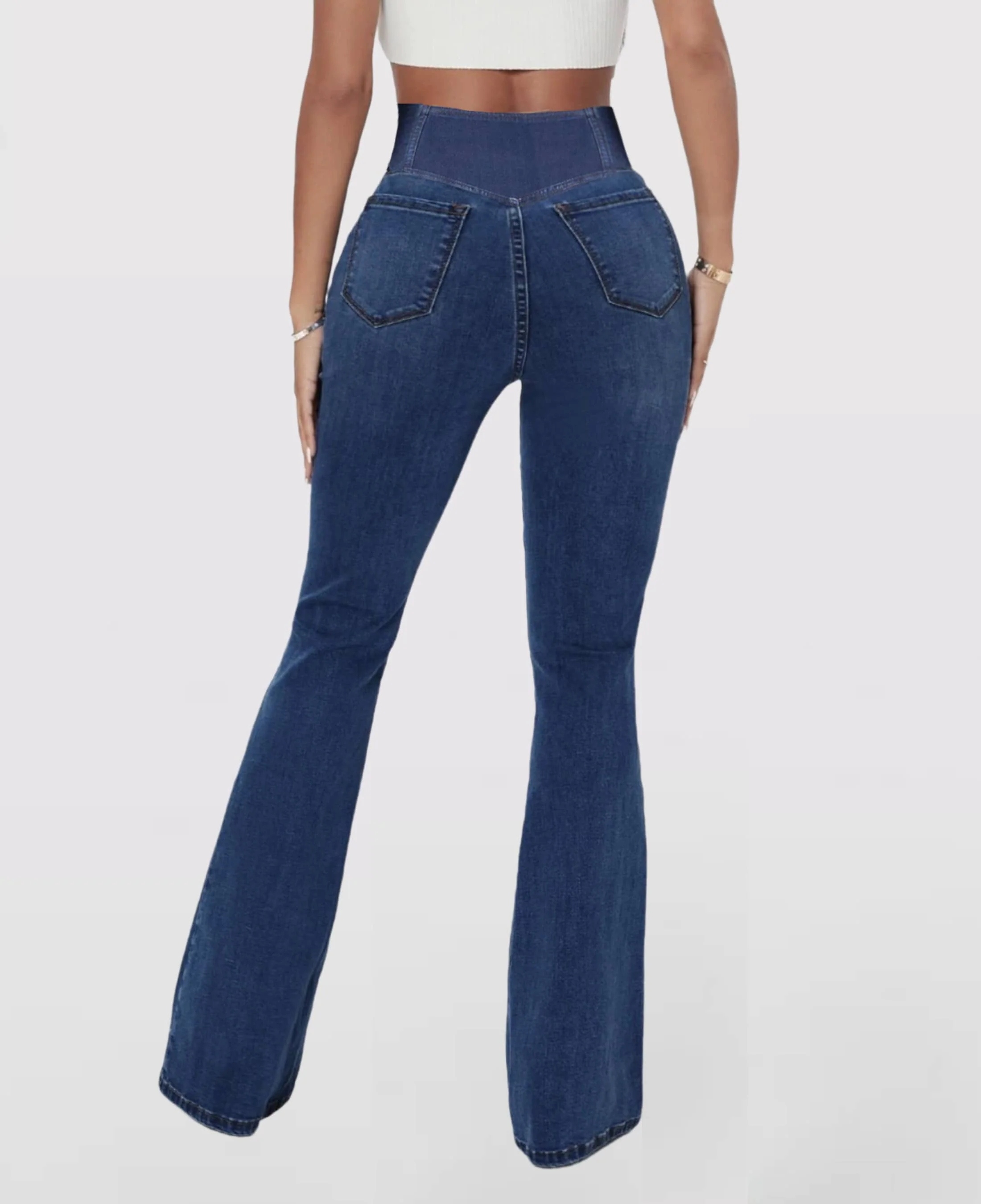 Calça Jeans de Cintura Alta Cruzada - Image 12