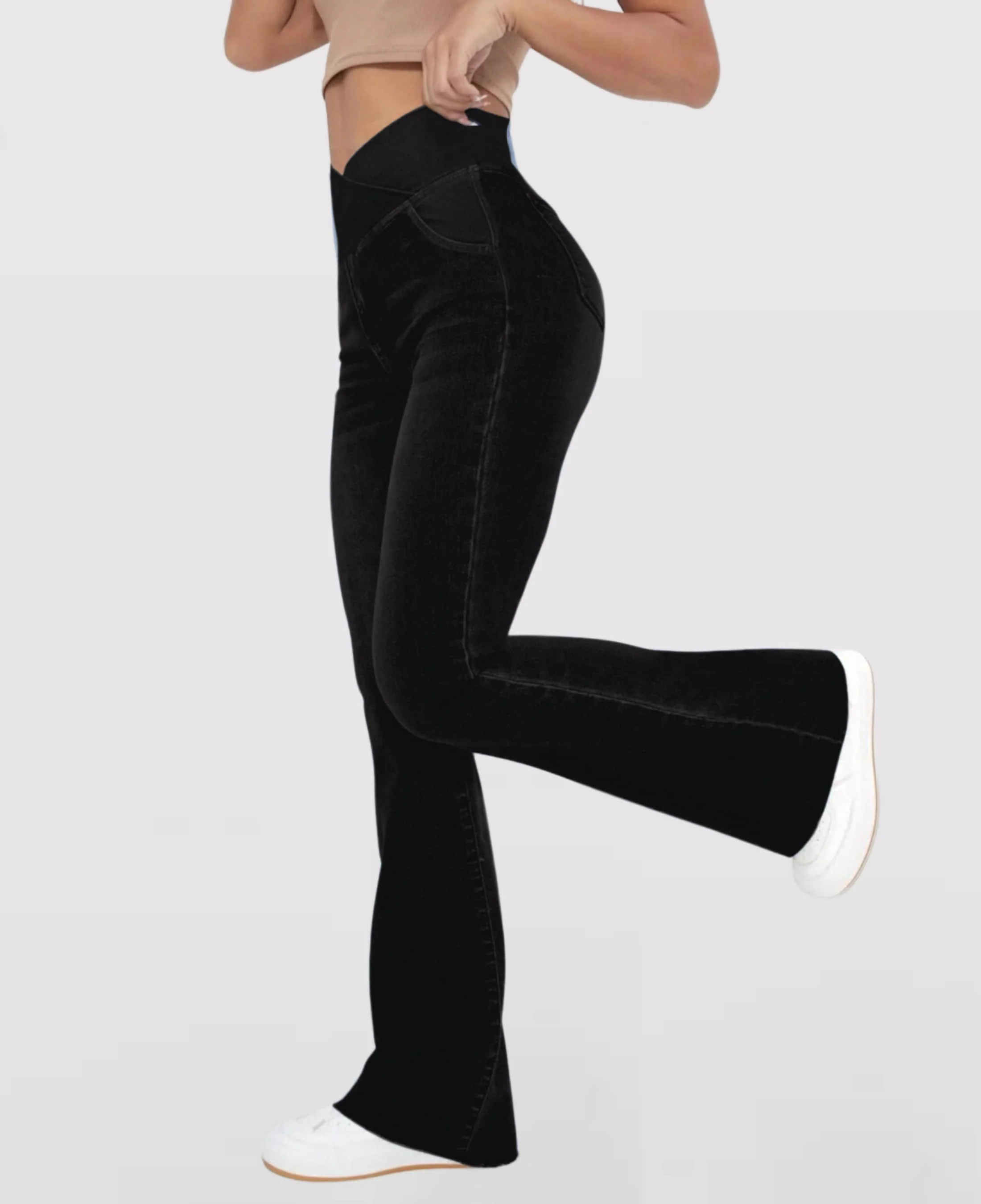Calça Jeans de Cintura Alta Cruzada - Image 16