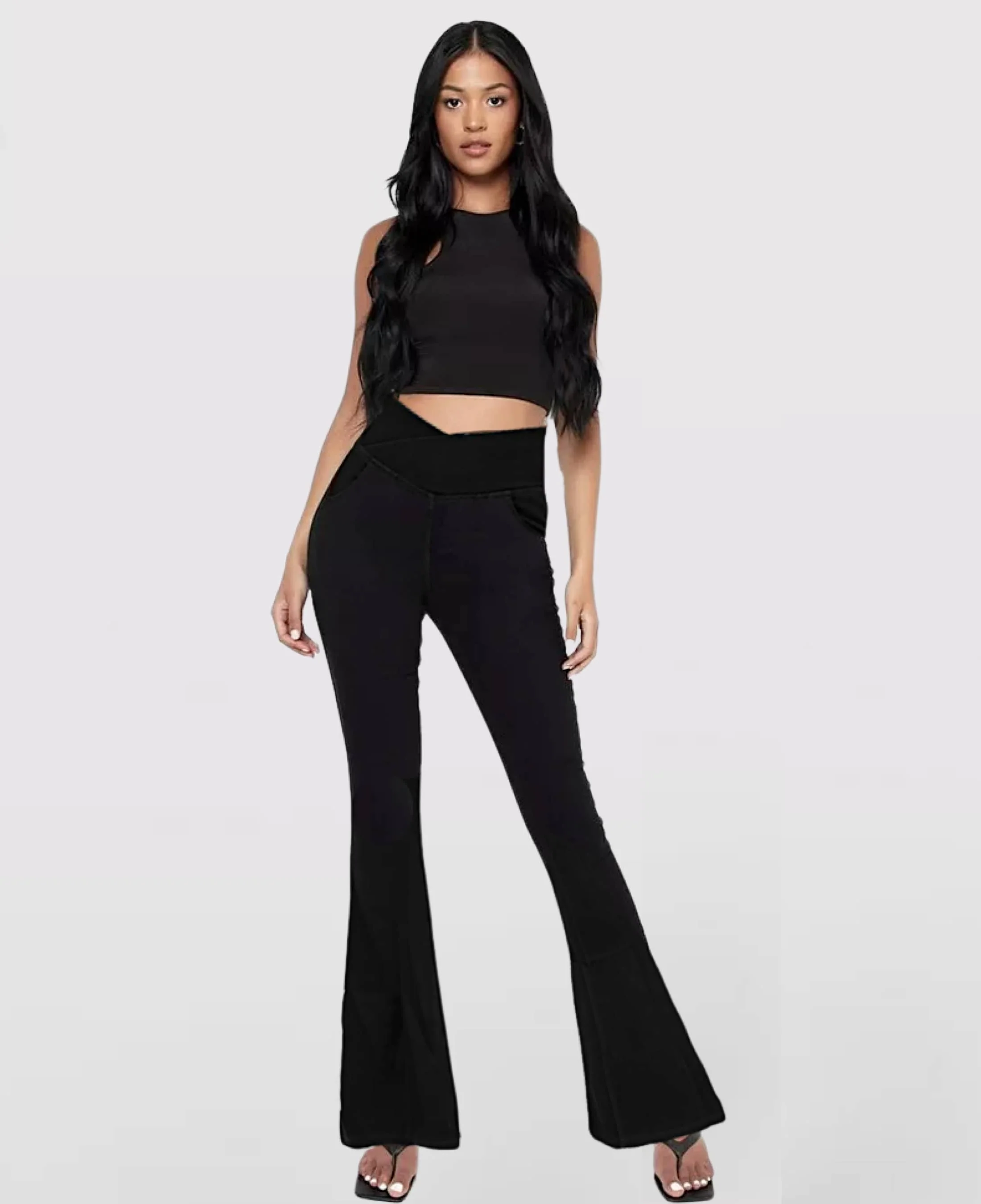Calça Jeans de Cintura Alta Cruzada - Image 18
