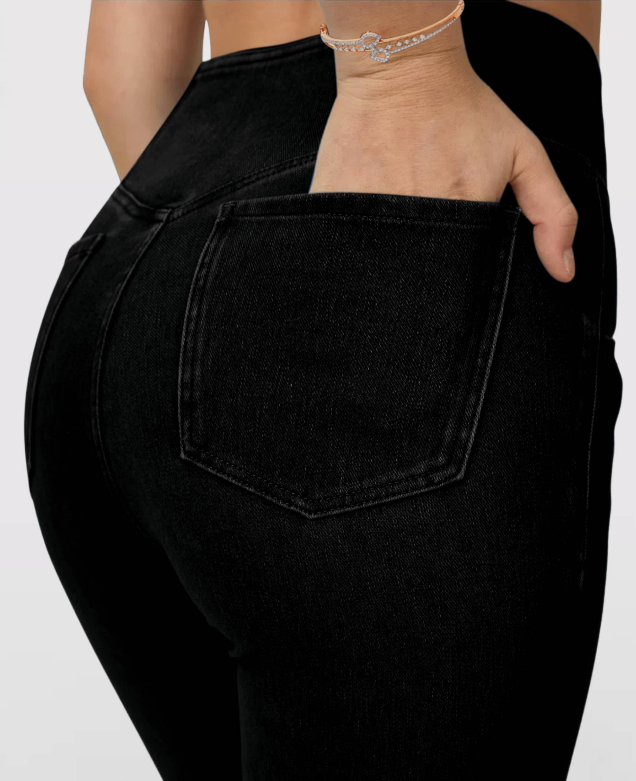Calça Jeans de Cintura Alta Cruzada - Image 20