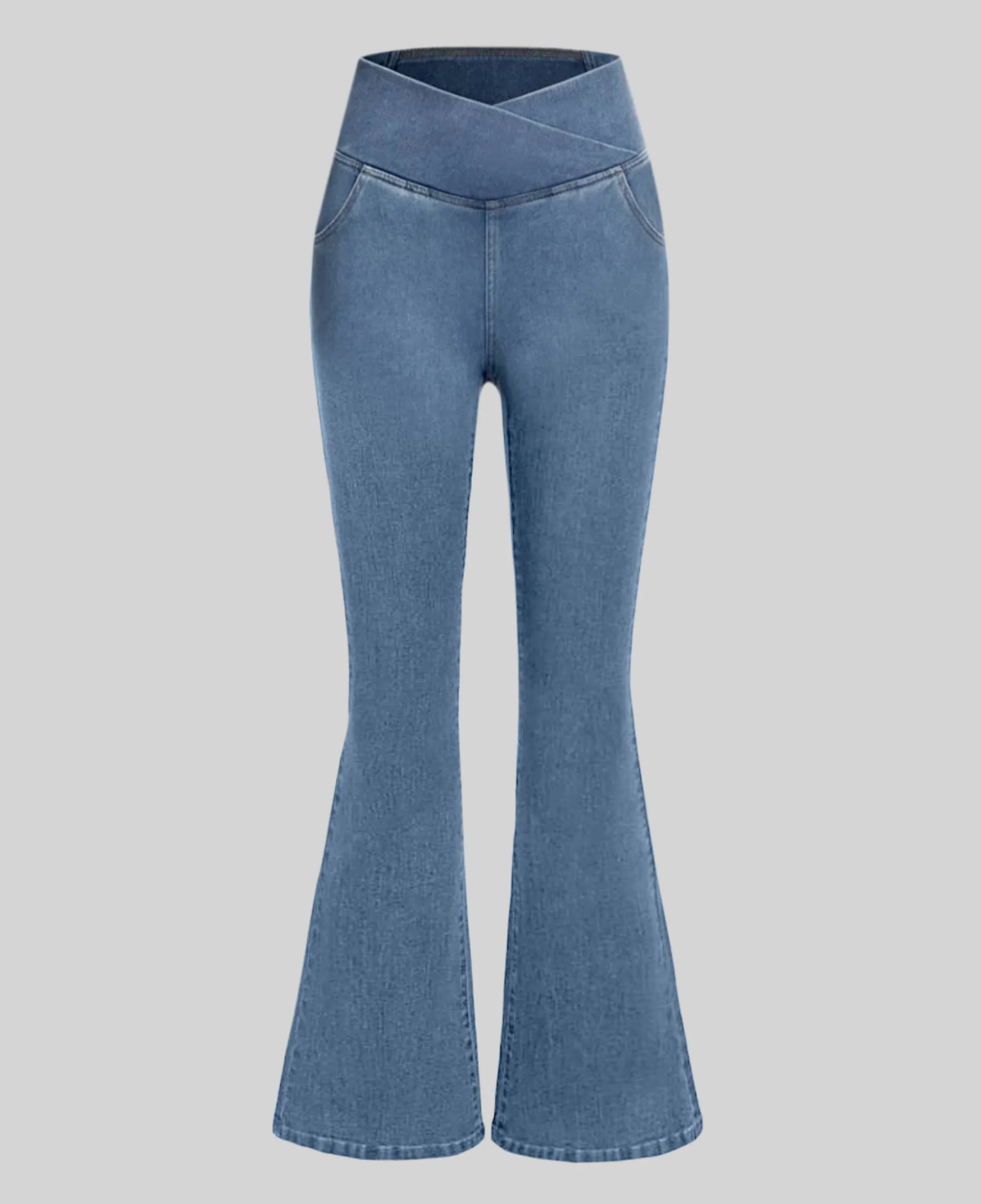 Calça Jeans de Cintura Alta Cruzada - Image 7
