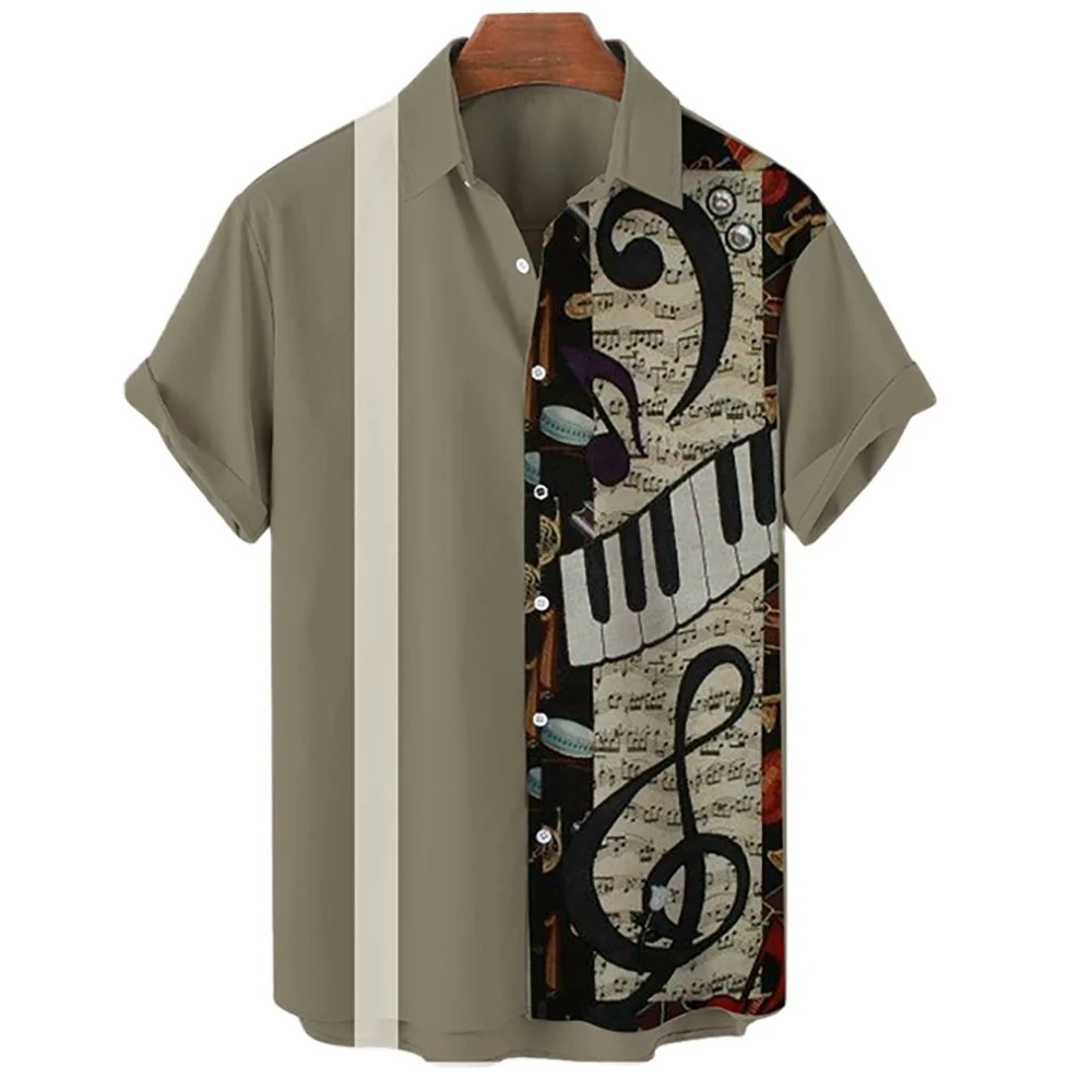 Camisa Manga Curta Masculina Estampada - Image 15
