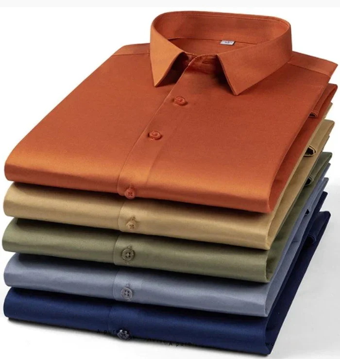 Camisa Social Masculina Alto Padrão em Seda Gelo - Image 9