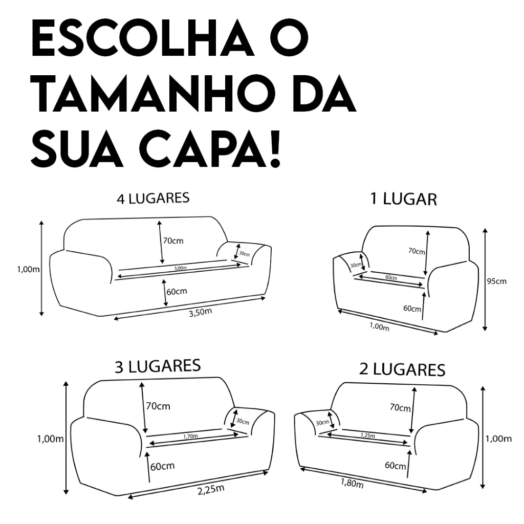 Capa De Sofá Poltrona Lisa Coladinha 2 e 3 ou 4 Lugares - Image 3