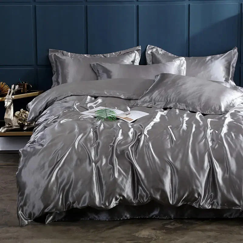 Conjunto de Roupas de Cama de Cetim - 4 unidades - Image 3