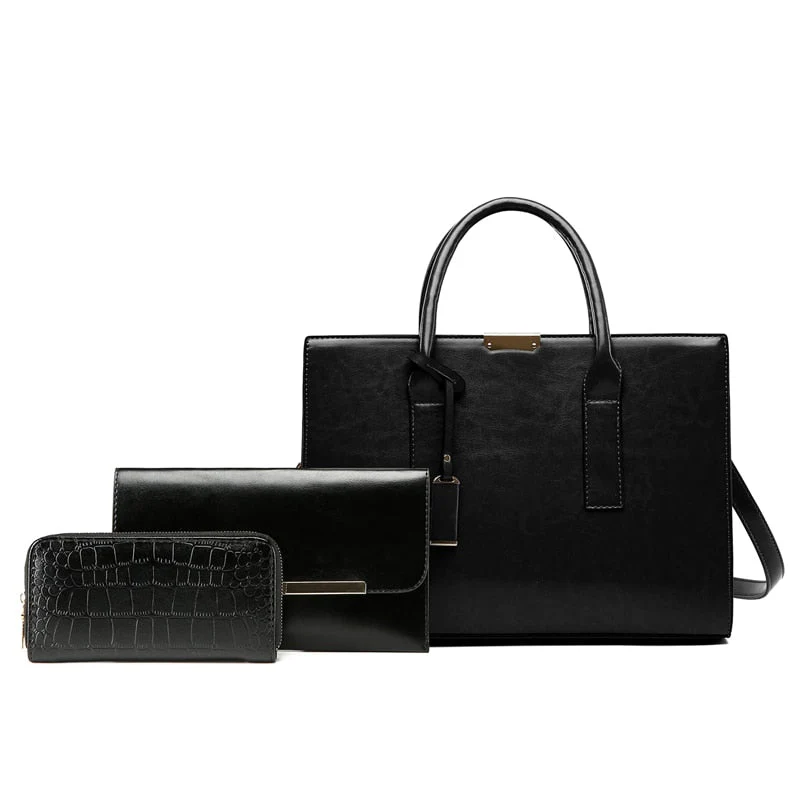 Conjunto Feminino em Couro Bolsa + 2 Carteira - Premium Bags - Image 2