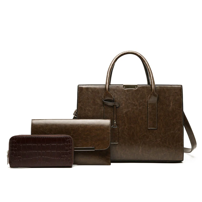 Conjunto Feminino em Couro Bolsa + 2 Carteira - Premium Bags - Image 4
