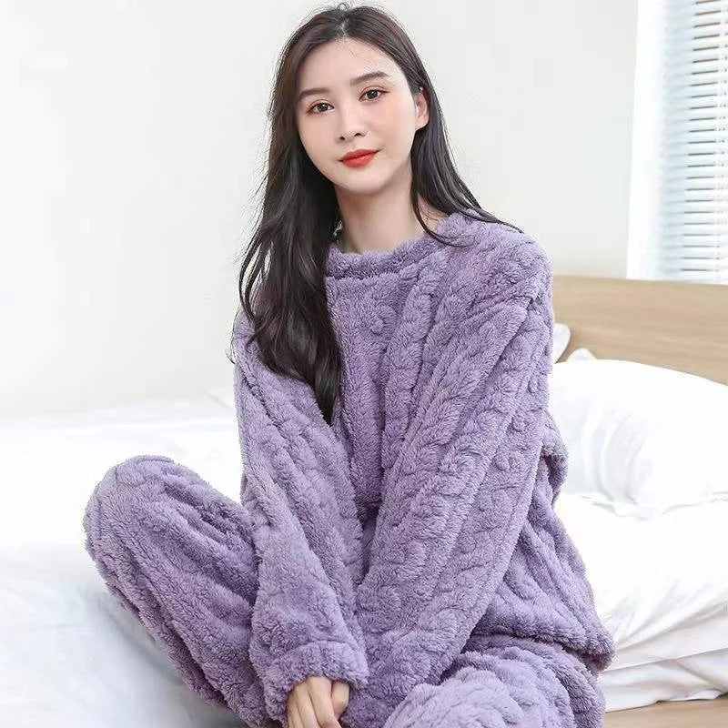 Conjunto Pijama Feminino Aveludado Para o Frio - Image 5