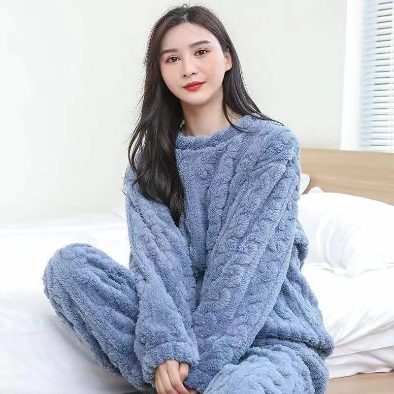 Conjunto Pijama Feminino Aveludado Para o Frio - Image 6