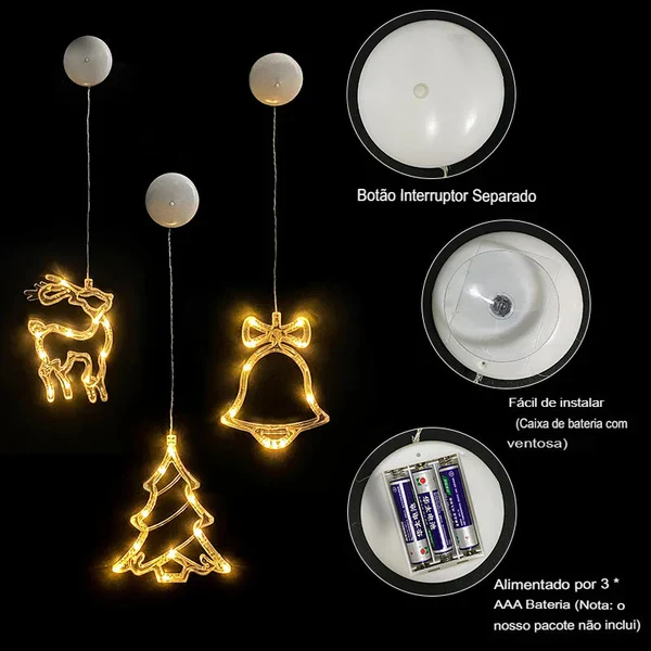 Enfeite de Natal com Led e Ventosa - Image 22