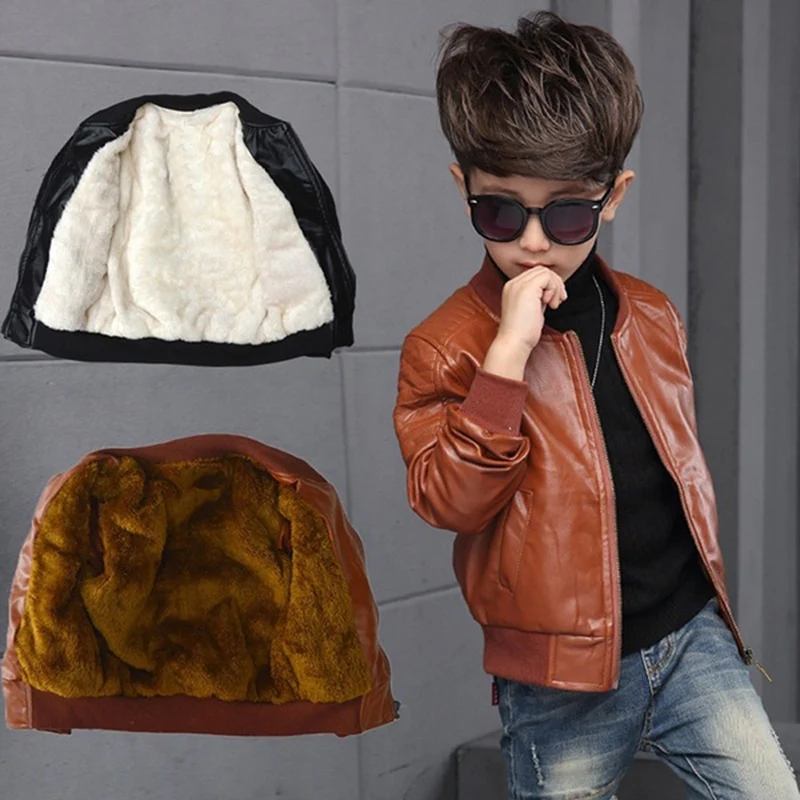 Jaqueta de Couro Infantil Com Pelo - Image 10
