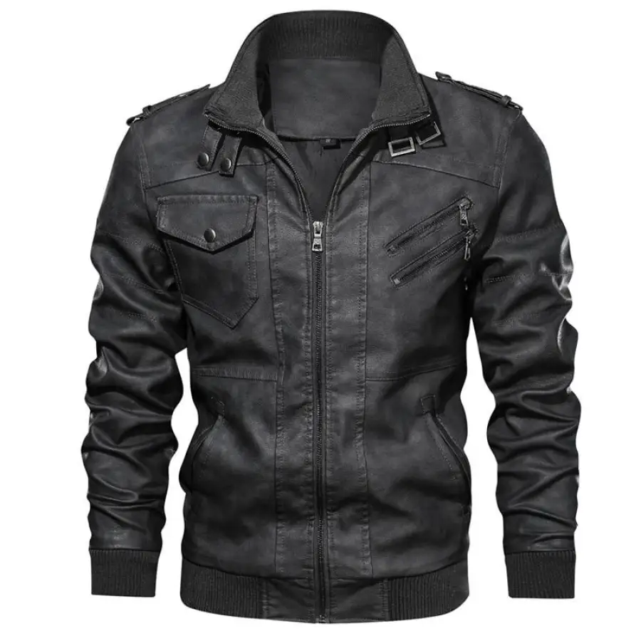Jaqueta de Couro Premium com Capuz Masculina - Image 10
