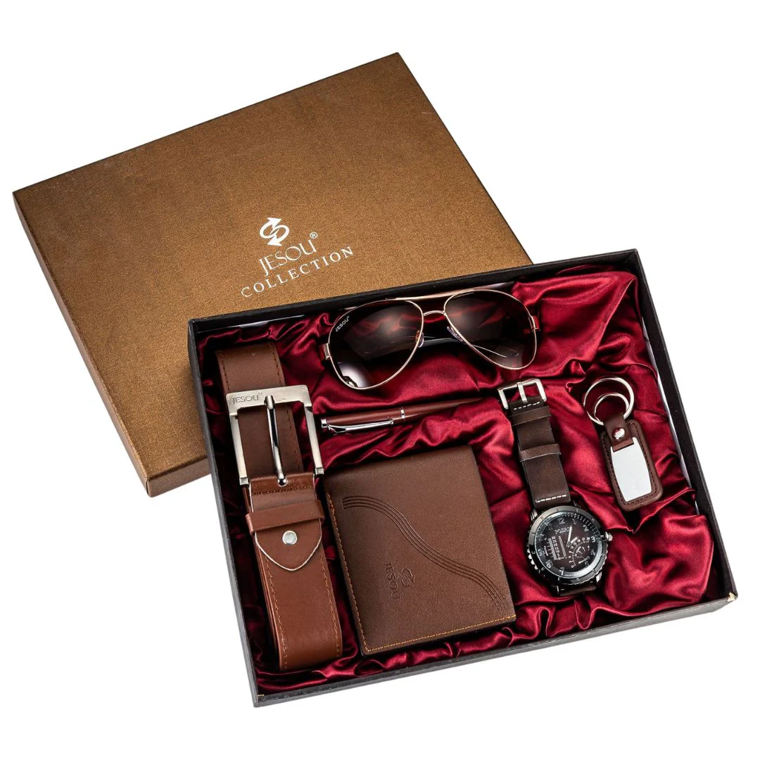 Kit Masculino Homem Moderno Com Relógio, Óculos, Carteira e Cinto - Image 3