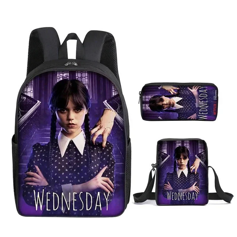 Kit Mochila e Lancheira Escolar Infantil da Wandinha - Image 2