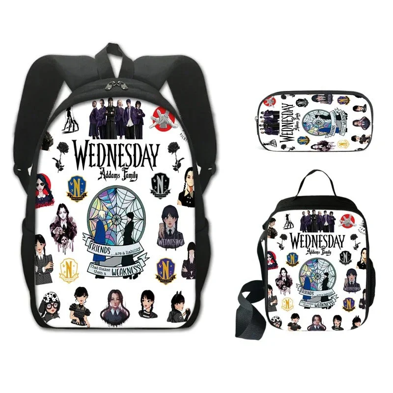 Kit Mochila e Lancheira Escolar Infantil da Wandinha - Image 3