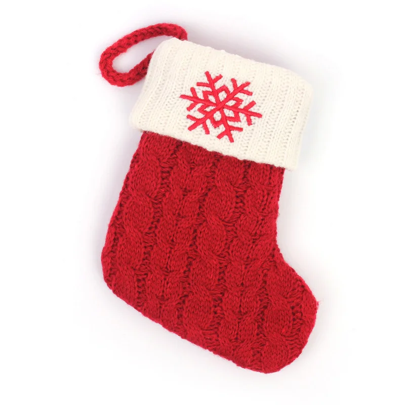 Meia de Natal Tricô Alfabeto Floco de Neve Decoração - Image 15
