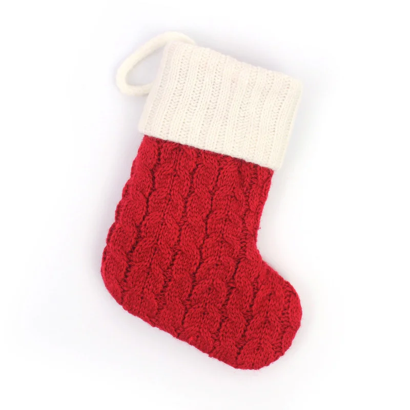 Meia de Natal Tricô Alfabeto Floco de Neve Decoração - Image 16