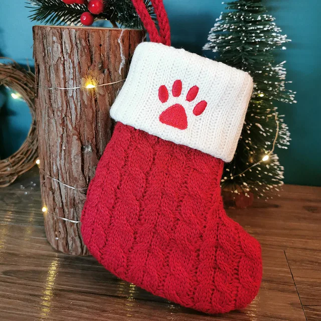 Meia de Natal Tricô Alfabeto Floco de Neve Decoração - Image 17