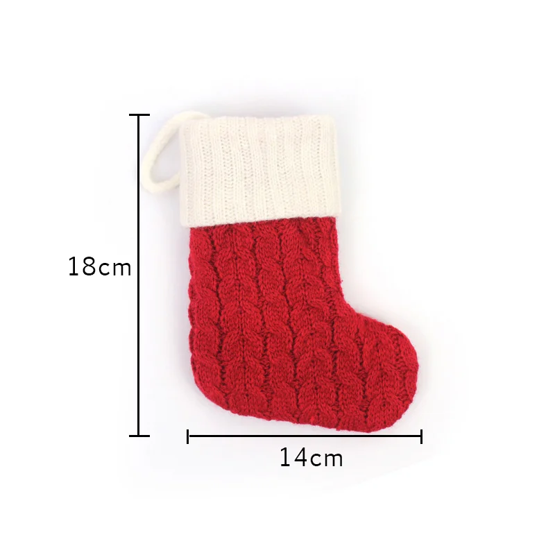 Meia de Natal Tricô Alfabeto Floco de Neve Decoração - Image 6