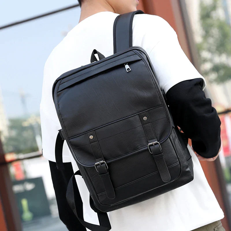 Mochila Couro Masculina Casual - Image 3