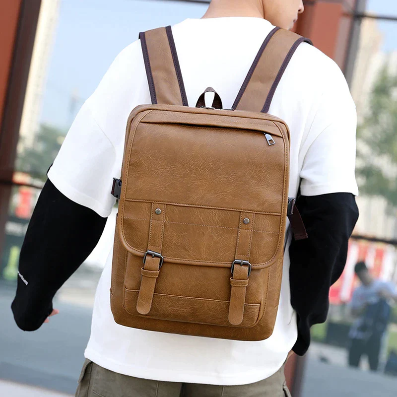Mochila Couro Masculina Casual - Image 5