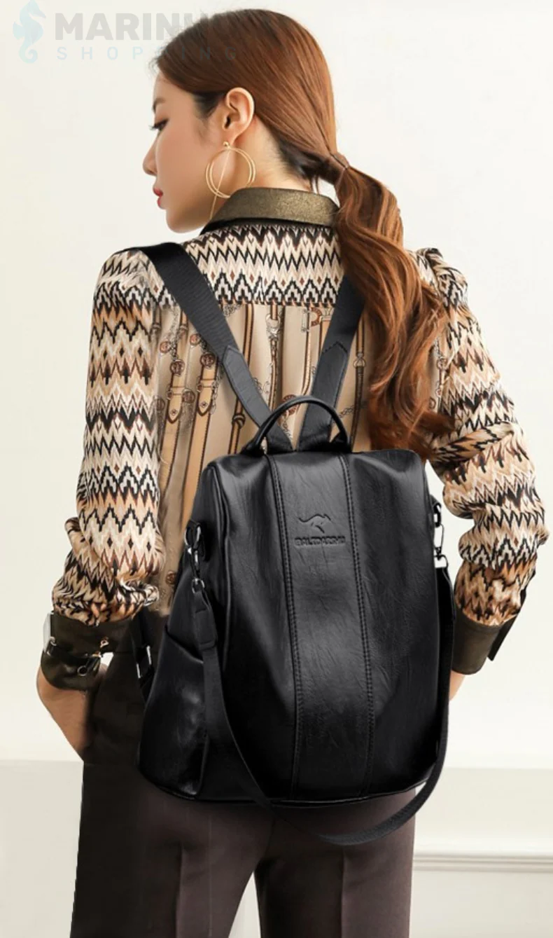 Mochila de Couro Feminina 2 em 1 - Image 3