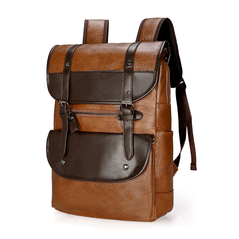 Mochila de Couro Masculina Retrô - Image 9