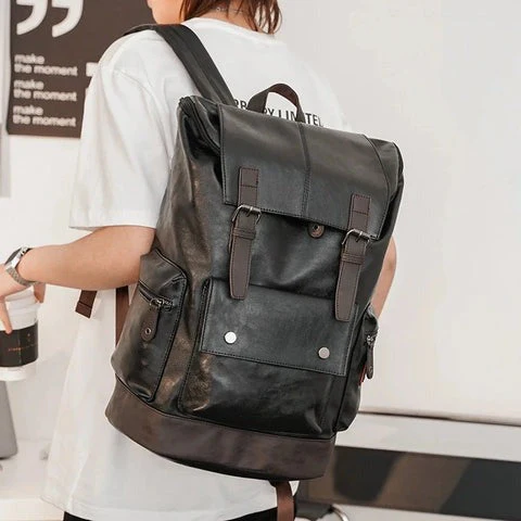 Mochila de Couro Masculino Rústica - Image 3