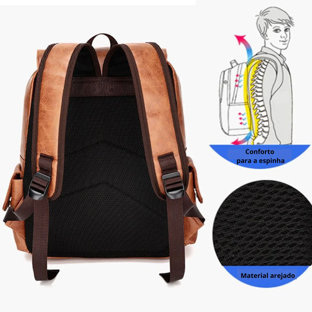 Mochila de Couro Vintage - Image 5