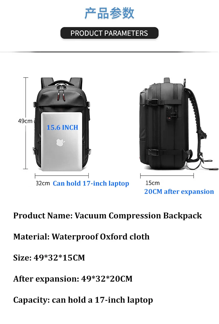 Mochila De Viagem Smart | AirCompress - Image 13