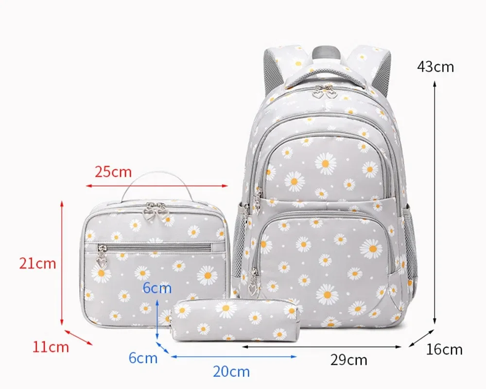 Mochila Escolar Grande + Lancheira e Bolsa de Lápis | Kit 3 Peças - Image 3