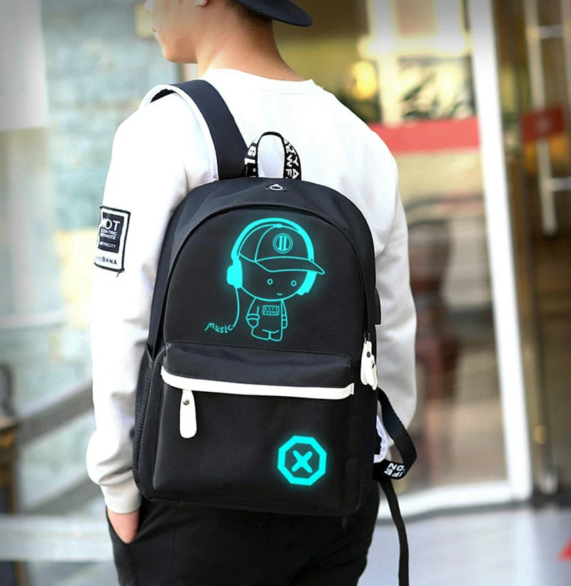 Mochila Escolar Preta Neon - Image 3