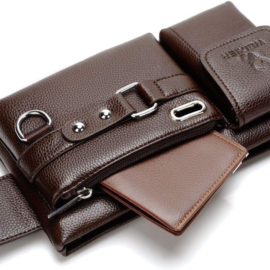 Pochete Masculina Transversal Couro - Image 12