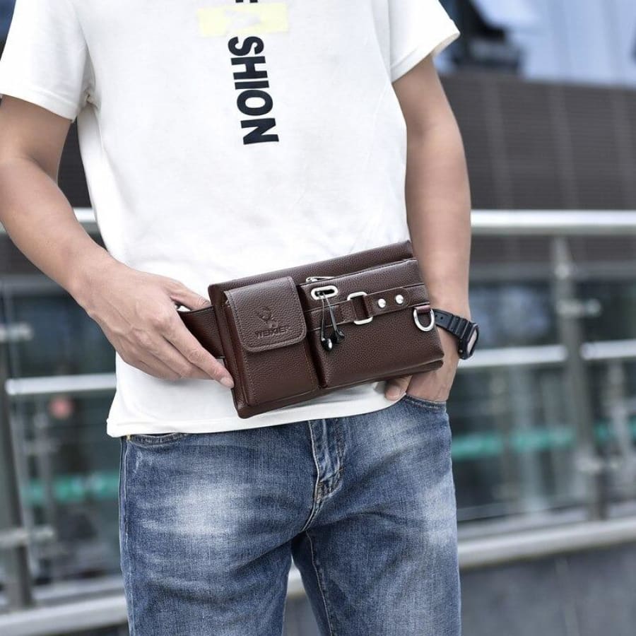 Pochete Masculina Transversal Couro - Image 15