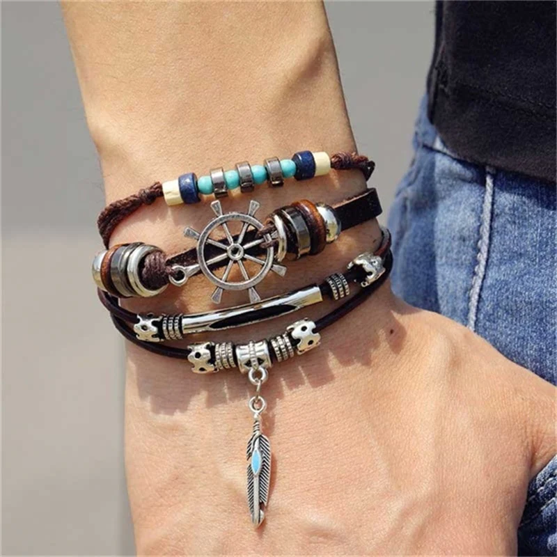 Pulseira Masculina de Couro Nobre - COMPRE 1 LEVE 4 - Image 2