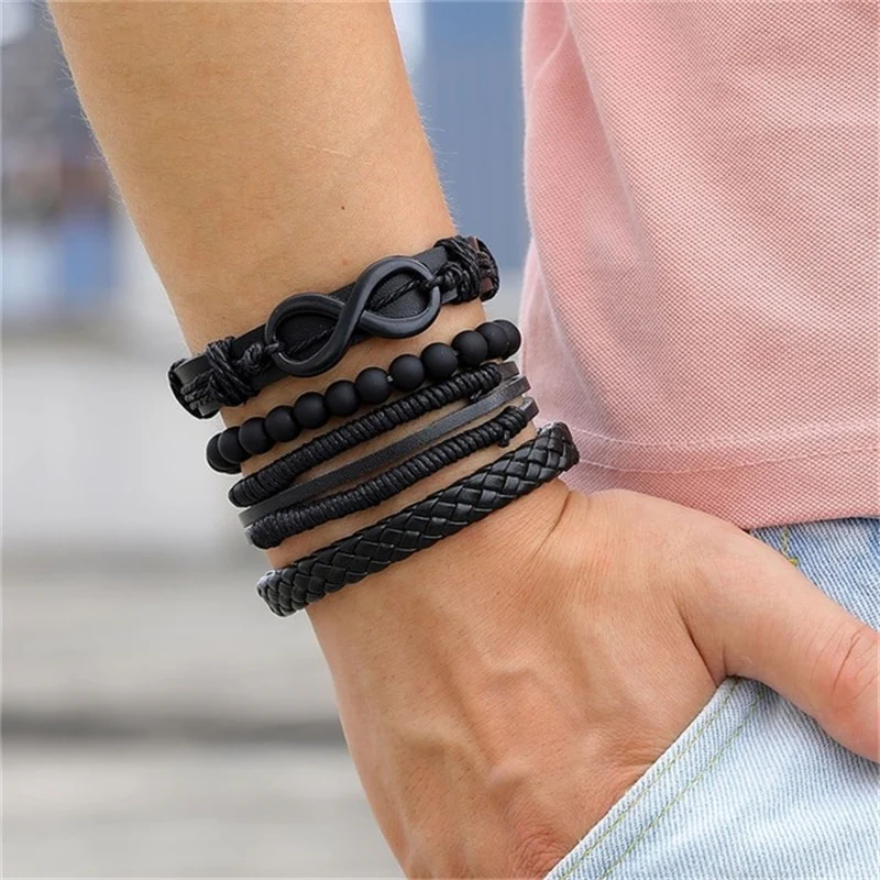 Pulseira Masculina de Couro Nobre - COMPRE 1 LEVE 4 - Image 3