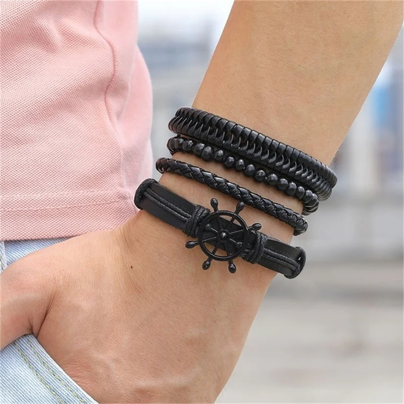 Pulseira Masculina de Couro Nobre - COMPRE 1 LEVE 4 - Image 4