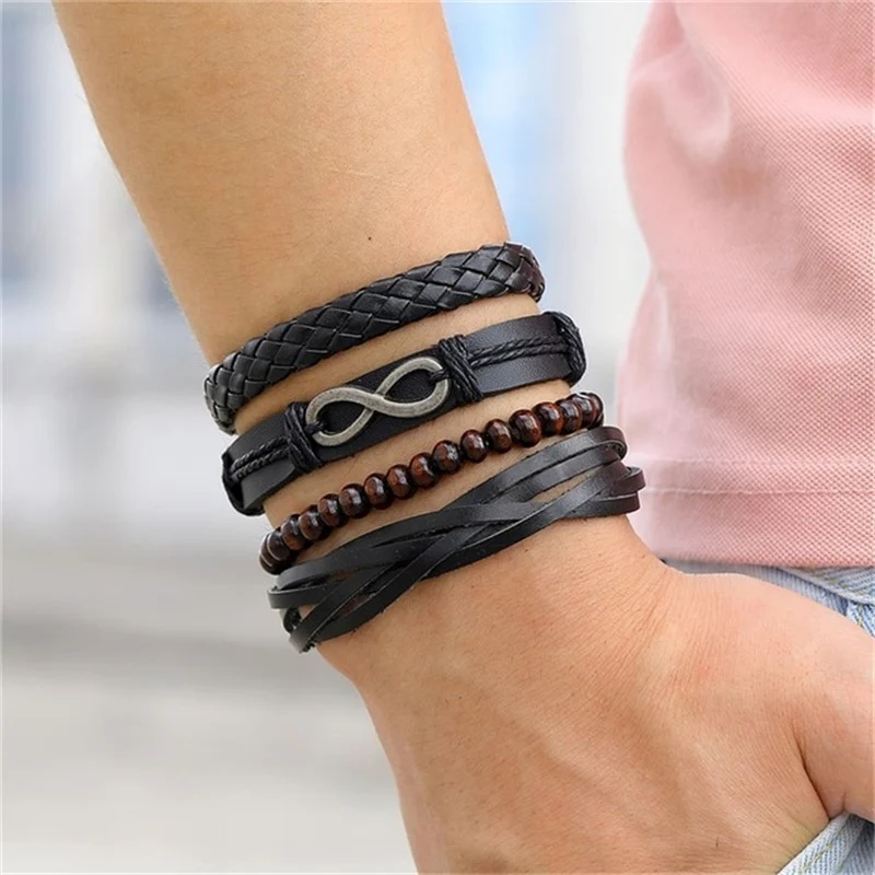 Pulseira Masculina de Couro Nobre - COMPRE 1 LEVE 4 - Image 5