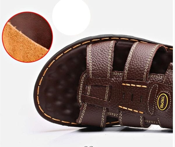 Sandália Masculina de Couro Genuíno - Leather Slip - Image 5