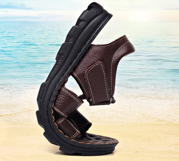 Sandália Masculina de Couro Genuíno - Leather Slip - Image 6