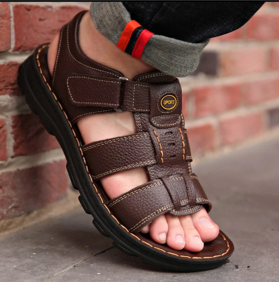 Sandália Masculina de Couro Genuíno - Leather Slip - Image 7