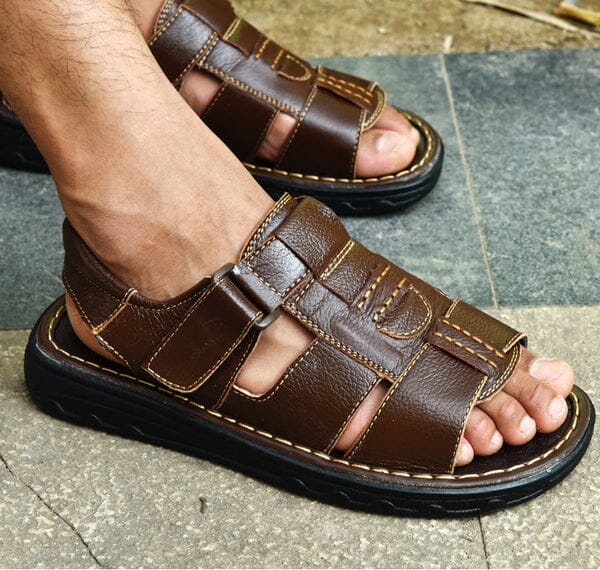 Sandália Masculina de Couro Genuíno - Leather Slip - Image 8