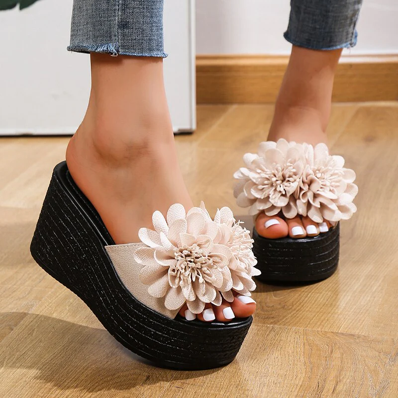Sandalia Plataforma Feminina Floral - Image 6