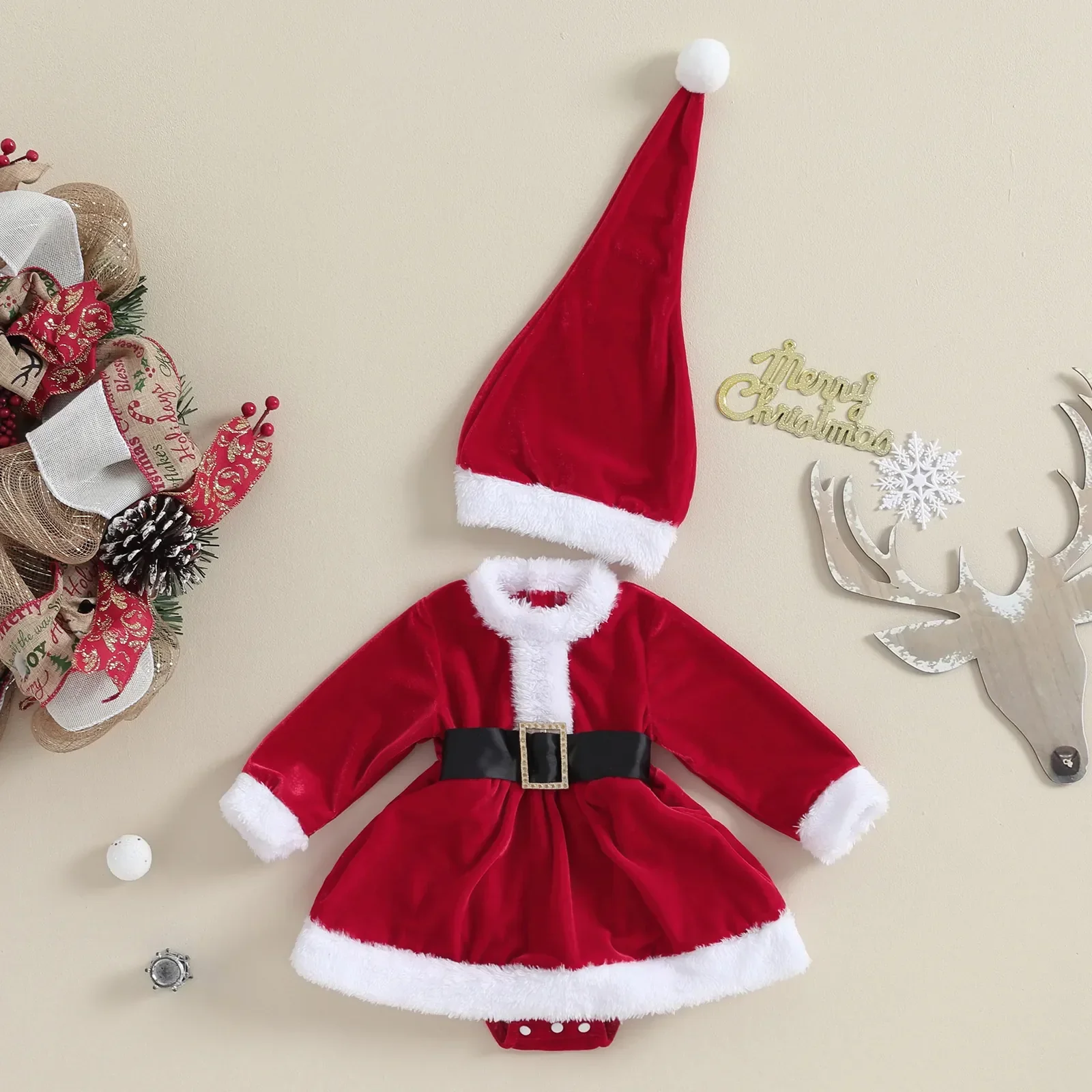 Vestido Mamãe Noel para Bebês 0-24 Meses - Image 2